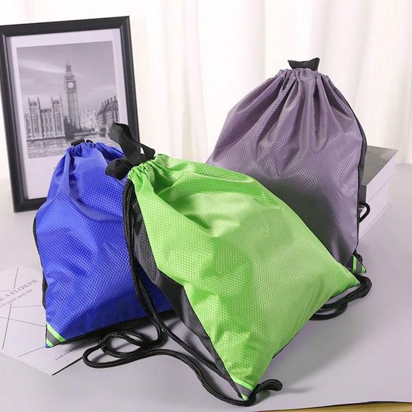

backpack style drawstring women, lady nylon backpacks large capacity, solid color shopping bags for travel and fitness d52