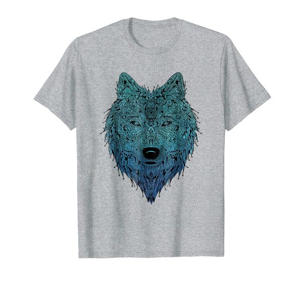 

wolf of the night sky illuminating animal t-shirt, White;black