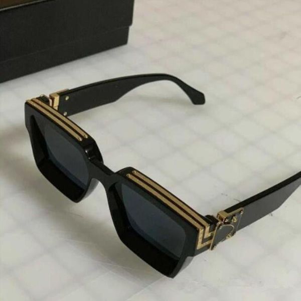 

men women millionaire oversized brand sunglasses fashion luxury original frame quality square boxes mcls sunglasses black with pola evi vnas, White;black