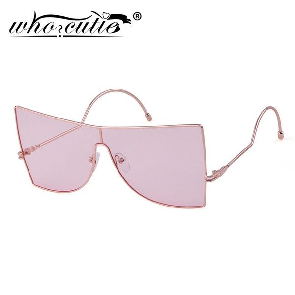 

sunglasses fashion big frame oversized shades women goggles 2021 brand design vintage retro female pink lens sun glasses s074, White;black