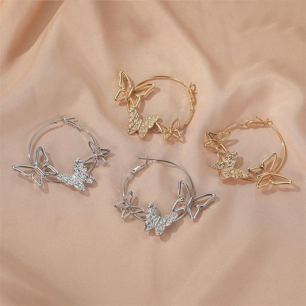 

dangle & chandelier 1 pair cute hollow butterfly earrings for women fashion sweet party jewelry gifts, Silver