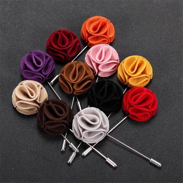 

pins, brooches 5pcs/lot multi-color handmade flower velvet lapel pin men's suit for wedding, Gray