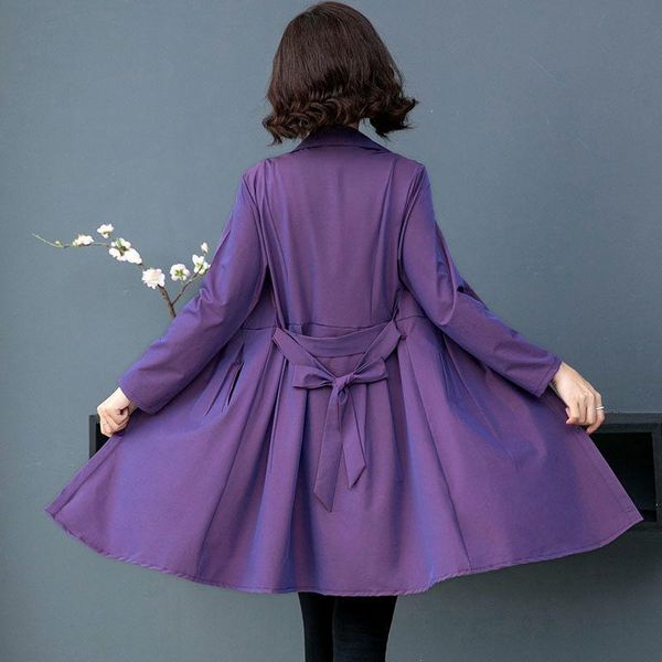 

women's trench coats 2021 spring autumn woman solid coat female elegant slim long windbreakers plus size 4xl ladies casual jackets q35, Tan;black