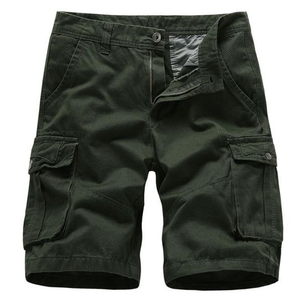 

men's shorts army military cargo combat men casual work pocket straight short pants streetwear slim long trousers fashion clothes, White;black