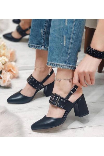 

sandals women's black classic high-heeled shoes
