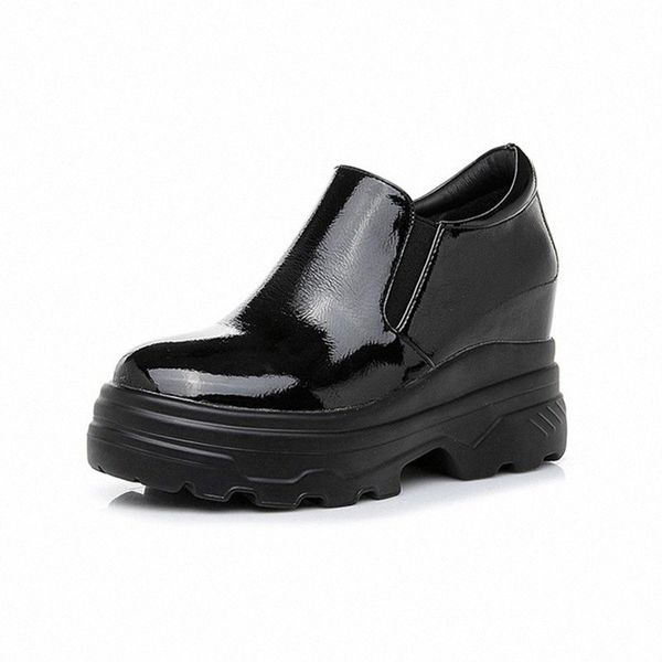 

womens flat platform shoes 2019 spring leather hidden heel ladies sneakers woman white/black shoes for woman autumn shoe comfortable s s59x#