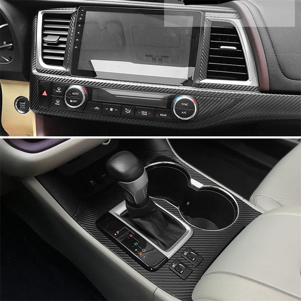 Para Honda Highlander 2015-2021 Interior Central de Controle Central Painel Punho 5D Carbono Fibra Adesivos Decalques Car Styling Accessorie