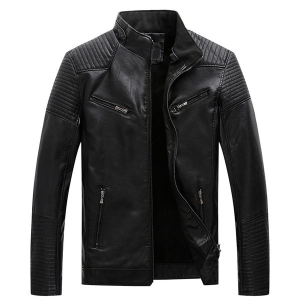 

mens leather jackets fall winter coat men faux coats biker motorcycle male classic jacket plus size 3xl 9.25, Black;brown