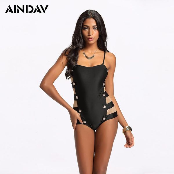 

one-piece suits 2021 mesh one piece swimsuit side cut out swimwear women bodysuit bathing suit vintage beach wear bandage monokini