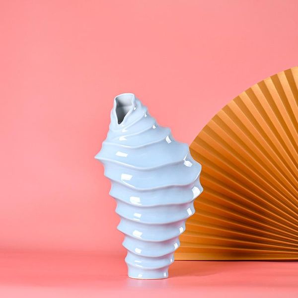 

vases creativity white conch ceramic vase thread porcelain drummer living room dining table decoration home decorations