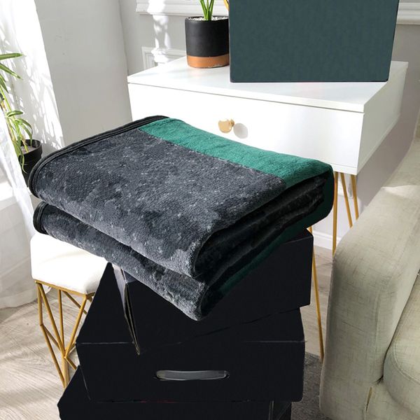 Vollbuchstaben-Jacquard-Decken, Designer-Schlafschals für Zuhause, gestreift, schwarz, weiche Klimaanlagendecke