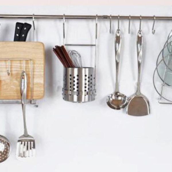 

hooks & rails 1pcs s-shape hook kitchen railing s hanger clasp holder stainless steel for hanging clothes handbag