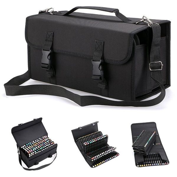 

pencil bags portable backpack large-capacity marker pen case bag painting storage box 120 holes