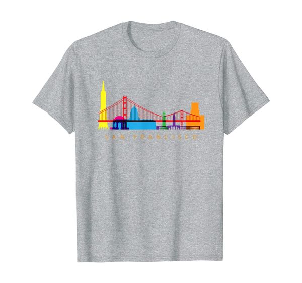 

san francisco, california, usa skyline souvenir tshirt, White;black