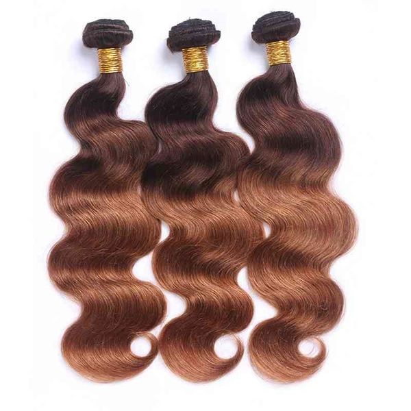 

gradient human 4 curtain / 30 body brazilian virgin hair human wig, Black