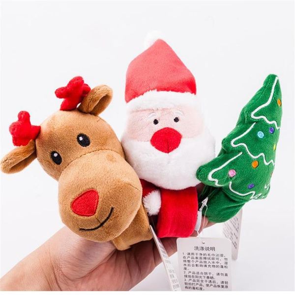 

flash christmas slap snap bracelet patting circle xmas children gift santa claus christmas tree deer patted ring party kid toy cfvt1075