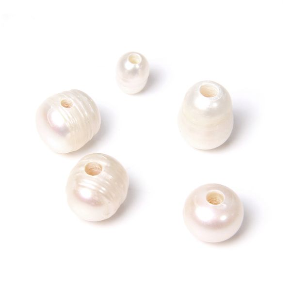 

10pcs aa creamy-white large hole pearls beads baroque natural freshwater pearls bead for earring necklace jewelry accessories