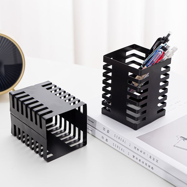 

1 pc potlood holder round quadrant metals cashier pot cup case container bureau organizer storage office accessories