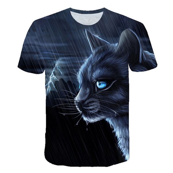 

2021 summer new casual fashion digital printing t-shirt round neck fashion personality short-sleeved 3d t-shirt men's, White;black