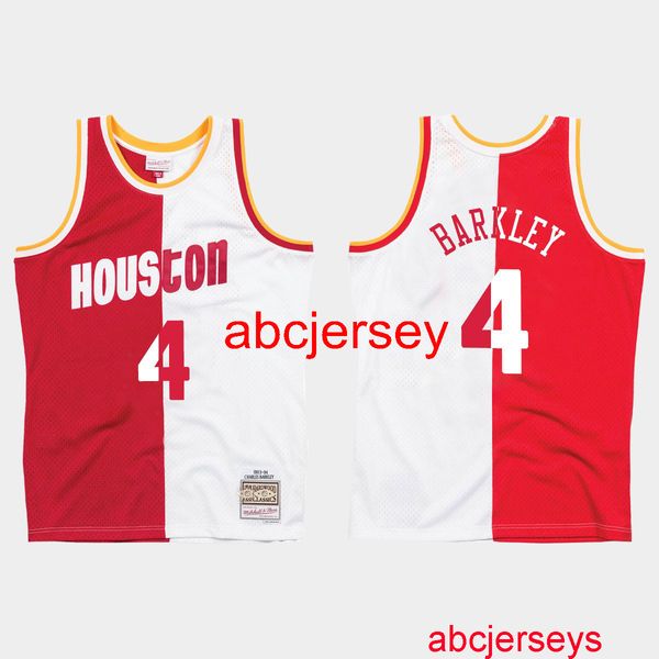 

stitched charles barkley split jersey white red any name number, Black