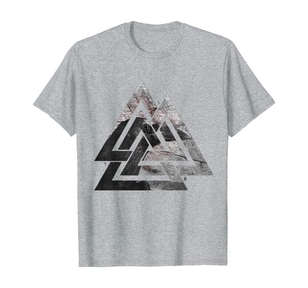 

odin's raven t-shirt - vikings nordic graphic folk shirt, White;black