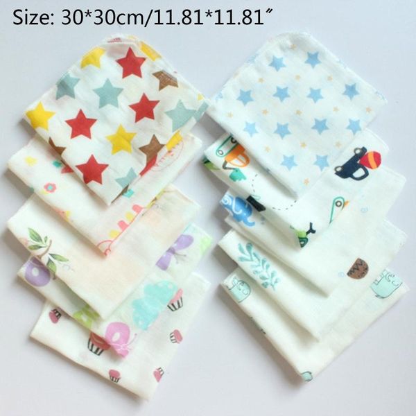 

bibs & burp cloths 30x30cm 10pcs/pack infant feeding cloth scarf bandana born wipes saliva towel baby muslin face washcloth