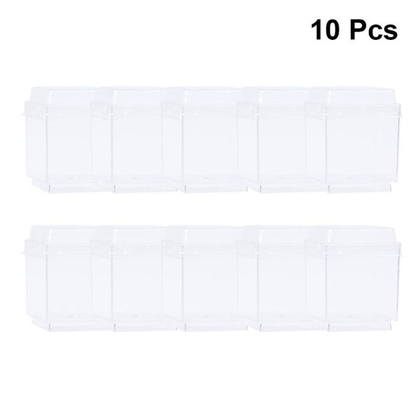 

disposable cups & straws 10pcs transparent mousse cup square container for jelly yogurt dessert (with cover)