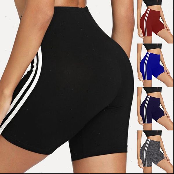 

sports shorts casual new aummer ladies high waist stripe fitness shorts for women seamless short workout leggings sportswear, White;black