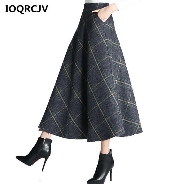 

skirts autumn harajuku women fashion skirt cute lattice punk style high waist female cotton solid length vintage l100, Black