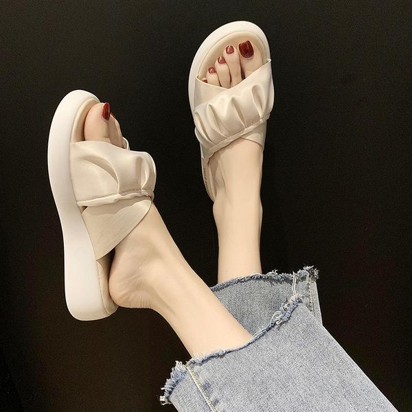 

women summer slippers fashion flat bottom open toes female shoes muiticolor outdoor beach woman slides sandals a085, Black