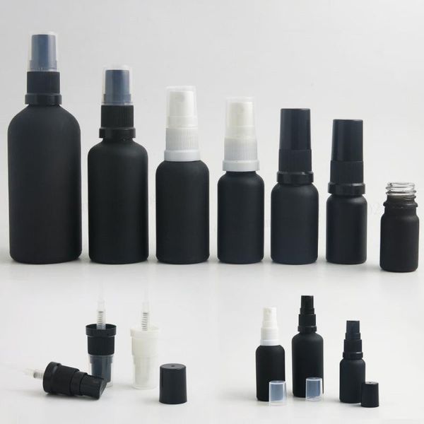 

storage bottles & jars 12 x travel 3.33oz 5/3oz 1oz 2/3oz 1/2oz 1/3oz 1/6oz empty mablack glass perfume bottle with black plastic sprayer