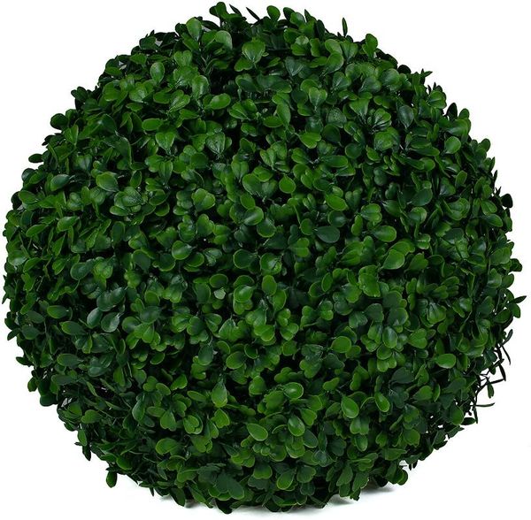 

decorative flowers & wreaths 2 pcs plastic ary tree leaf effect ball hanging home garden decor artificial buxus balls