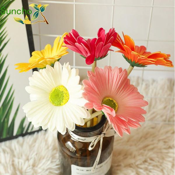 

decorative flowers & wreaths suncho pu gerbera real touch diy bouquet fake plants faux flower artifical silk home wedding party outdoor deco