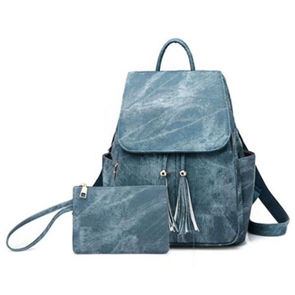 

backpack pu leather women's candy color college wind