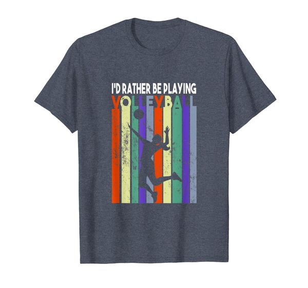 

volleyball t shirt - funny i'd rather be playing volleyball, White;black