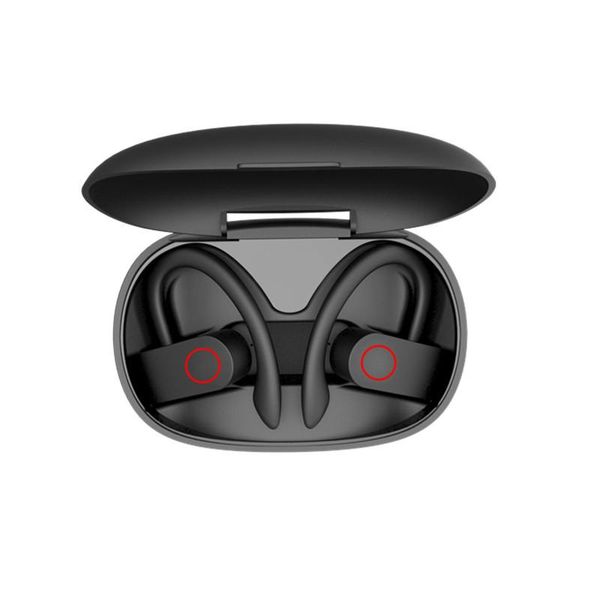 

a9s tws earphone with charging box bluetooth 5.0 sweatproof earbuds with mic noise cancellation earhook for sports