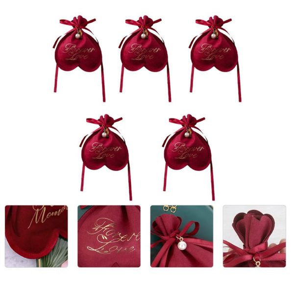 

5pcs gift bags storage bags candy candy pouches for party banquet wedding