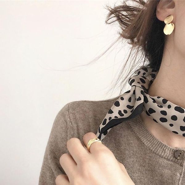 

scarves &dolphin spring small square scarf 53x53cm 100% nature silk leopard printed chic bandanas headbands bag ribbon lady kerchief, Blue;gray