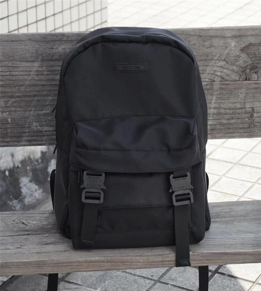 Rucksack 20FW Version ALYX Rucksäcke Männer Frauen Top Qualität 1017 9SM Doppel Fronttaschen Taschen Nylon Gummi Patch