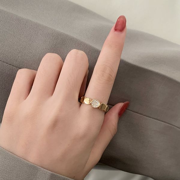 

wholesaleins style zircon ring women's fashion personality open index finger ring light luxury niche design exquisite ing, Golden;silver
