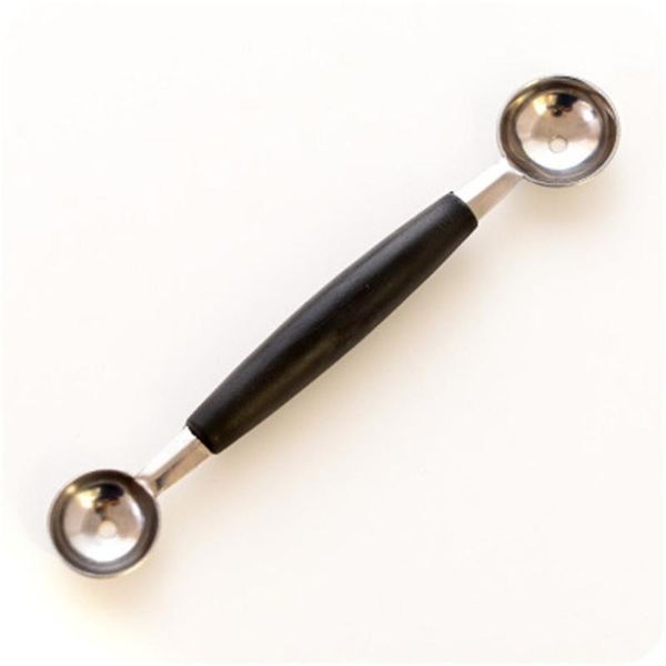 

double-end mini fruit ball spoon ice cream spoon melon stainless steel/plastic multi function kitchen tool dessert