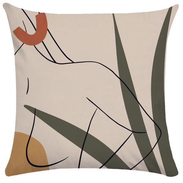 

pillow case nordic ins abstract female pillowcase home decor super soft sofa car protector waist cushion cover