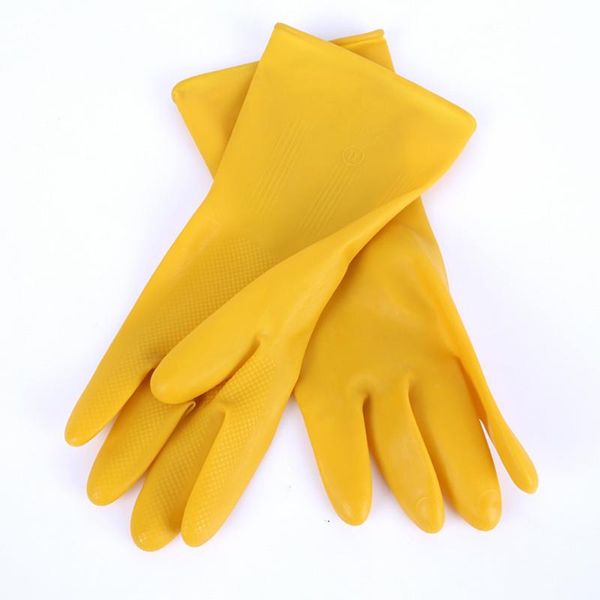 

disposable gloves 2 pairs silicone dishwashing heat resistant cleaning waterproof household kitchen tool (yellow)