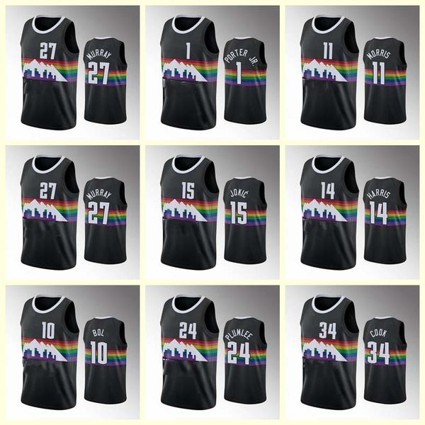 

men denver nuggets mudiay jamal murray nikola jokic basketball jerseys any player pressing custom basketball jerseys, Black;red