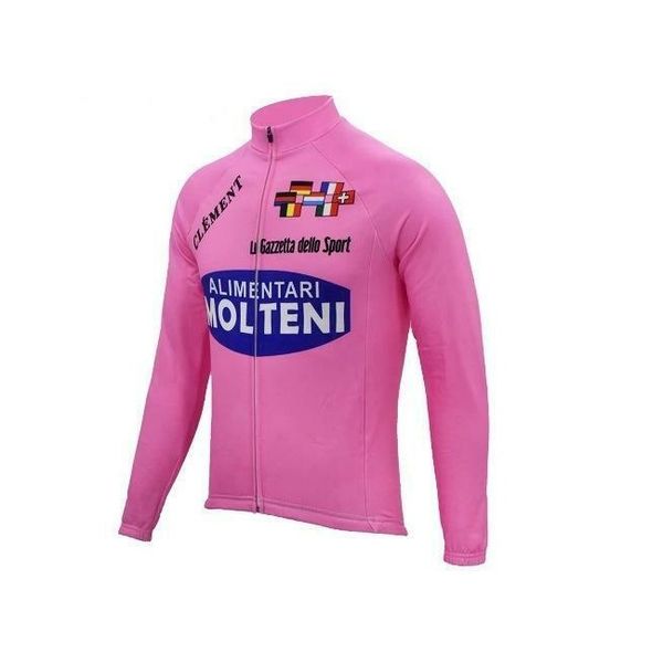 

2021 thermal fleece cycling long sleeve jersey brand new team molteni maglia rosa, Black