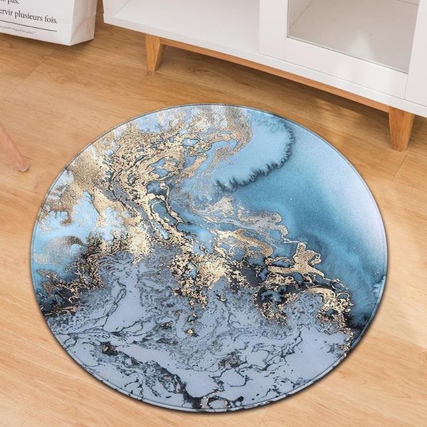 

nordic marble pattern round carpet for living room anti-slip black area rugs bedroom decor entrance doormat floor mats carpets