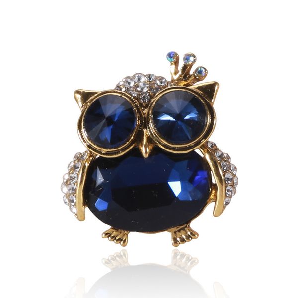 

factory alloy diamond crystal glass crown owl animal high grade men's brooch accessories christmas