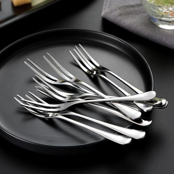 

dinnerware sets 10 fruit fork set stainless steel cake creative moon dessert stick