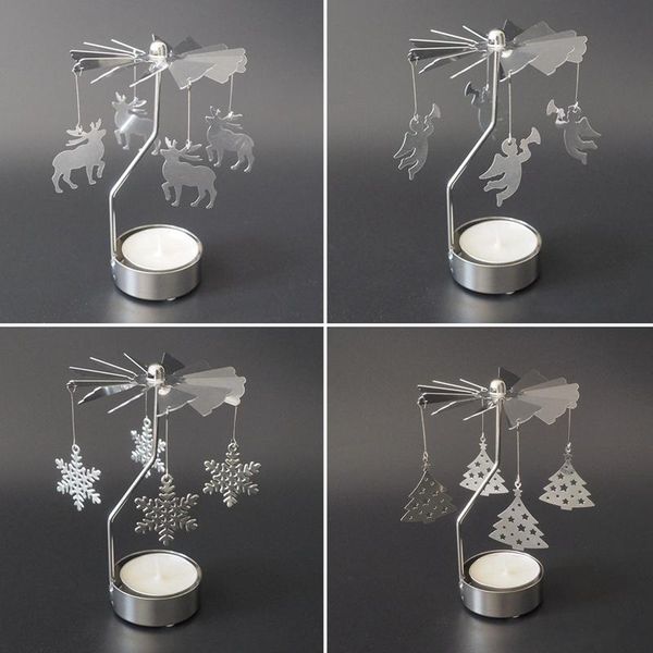 

candle holders spinning rotary metal carousel light holder stand xmas gift candelabra christmas decorations for home