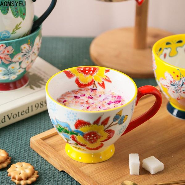 

mugs agmsyeu japanese-style creative personality household hand-painted ceramic coffee cups, afternoon